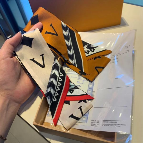 Women&#039;s Fashion Scarf Designer Classic Handbag All-go Scarves High-quality silk High-end Luxury Brand neckerchief Size 8*116cm