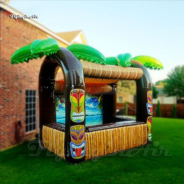 Customized Advertising Tent Inflatable Kiosk Portable Tiki Bar Booth For Outdoor Promotion Event