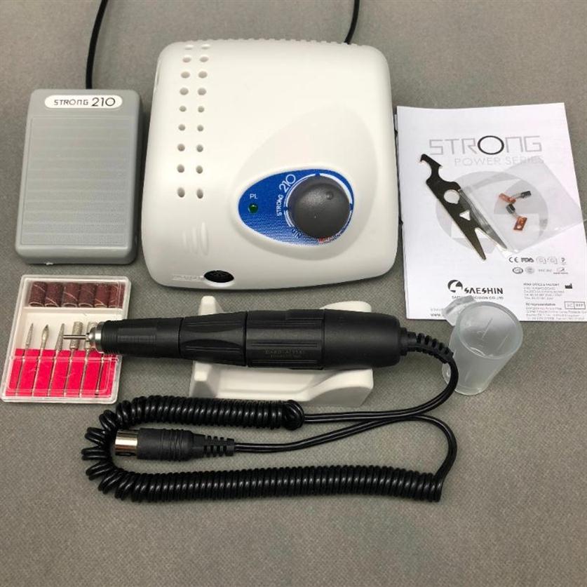 Nail Drill & Accessories Strong65W Manicure Machine 35K-40K-45K Electric Strong 210 Pedicure File Bit Art Equipment230A