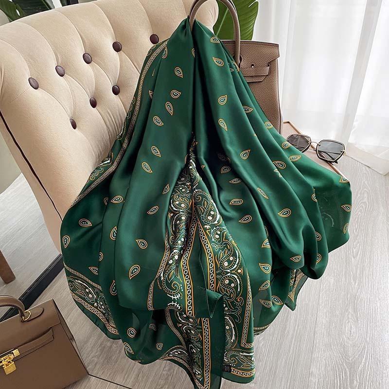 Scarves Lady Luxury Silk Scarf Foulard Female Hijab 2022 Brand Print Women Summer Polyester Pashmina Bufanda StolesScarves