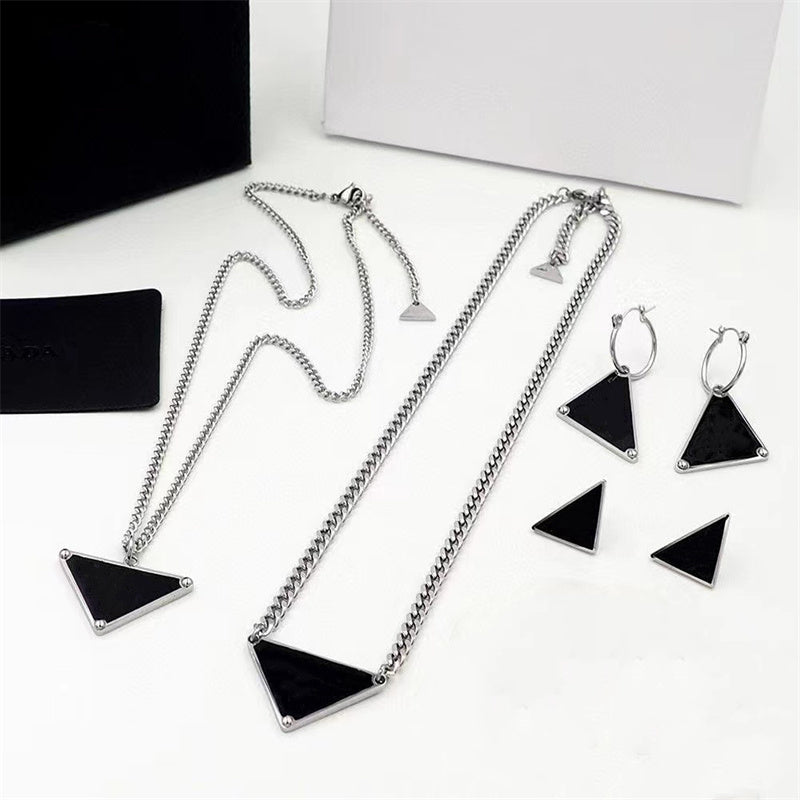 Luxury designer Necklace Classic Choker Gold Silver Chain For Men Women Pendants Earrings Stainless Steel Jewelry Hip Hop Punk Valentine&#039;s Day