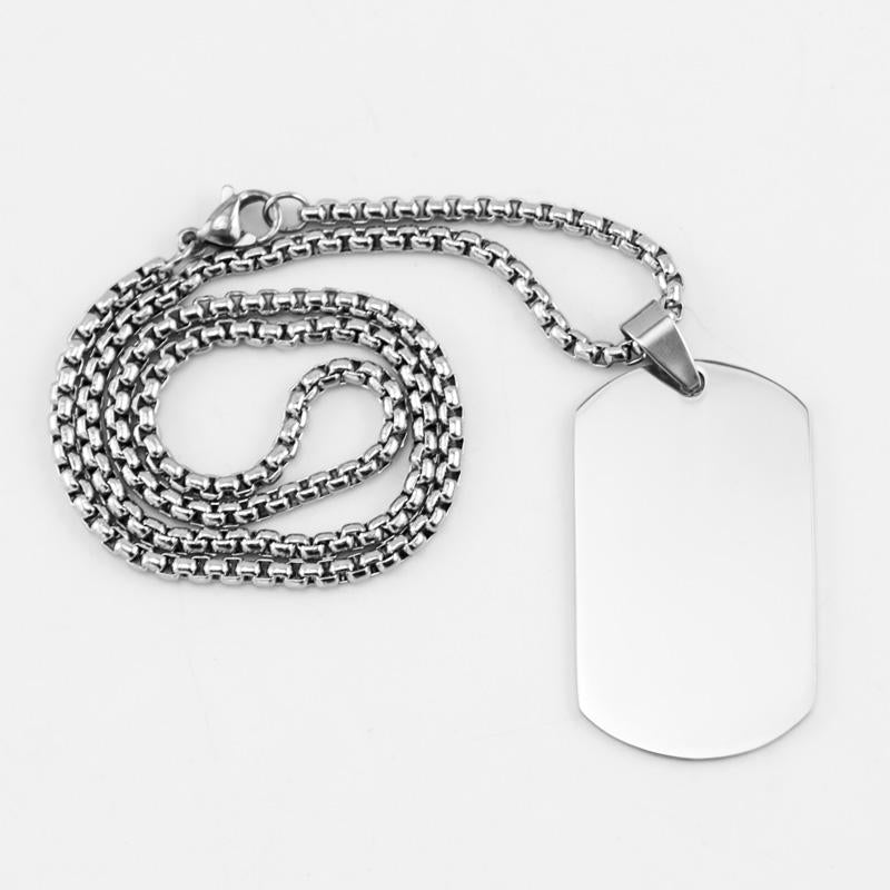 Pendant Necklaces 100% Stainless Steel Dogtag Necklace For Engrave Metal Military Plate Collar Token Blank Army Ketting Mirror PolishedPenda