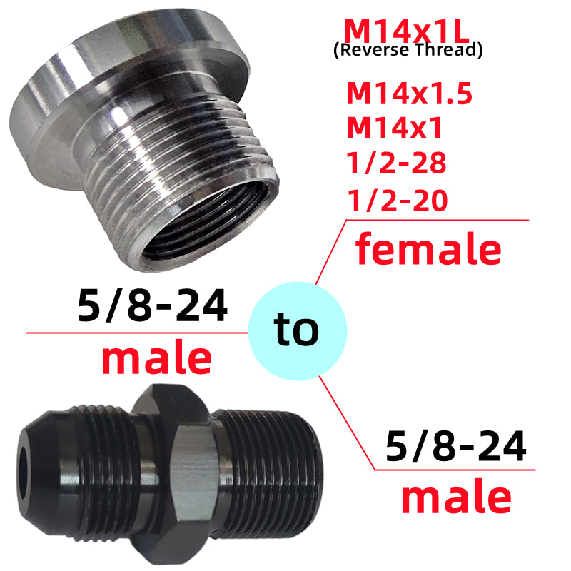 5-8-24 to 1-2-20 1-2-28 M14x1L Aluminum Alloy Fuel Filter Thread Connector for Napa 4003 Wix 24003 Solvent Trap Soda Pop Bottles Adapter