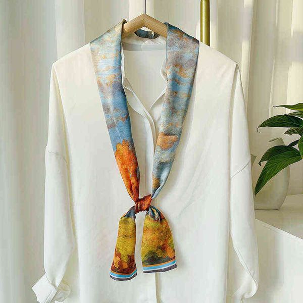 J4EZ D family silk scarves thin style spring and Autumn New Korean classic literature and art