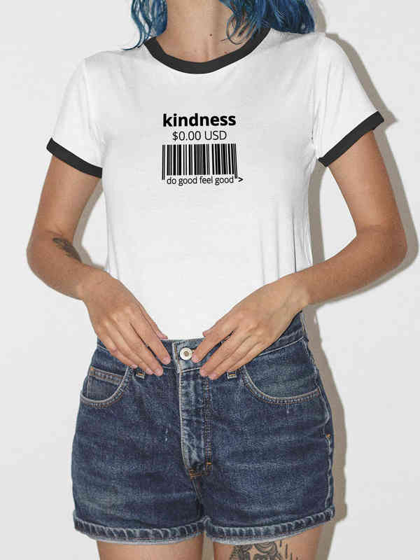kindness 0.00 usd do good feel good Shirt Kindness is Free Shirts Mental Health Matters Tee Women Trendy casual aesthetic tops L220628