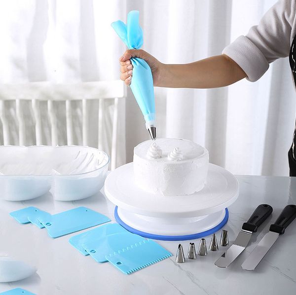 Cake DIY Tools Plastic Rotating Cake Decorating Table Cakes Turntable Cake-maker Baking Tool ZL0988sea