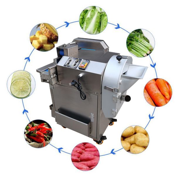 High-efficiency commercial vegetable cutter machine for potato radish cucumber eggplant onion tomato sliced shredded diced