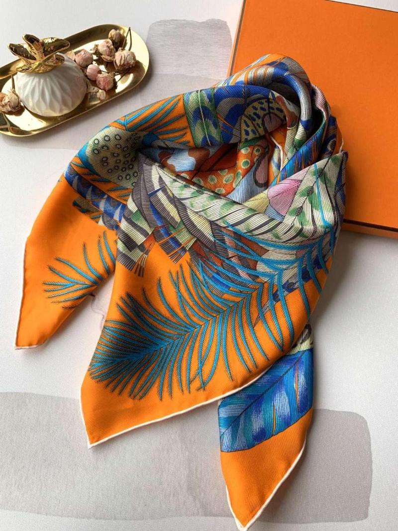 Scarves 18 Momme Twill Real Silk Scarf Ladies 100% Square Women Thick Fashion Soft Luxury Printed Hijab Foulard Big Shawl