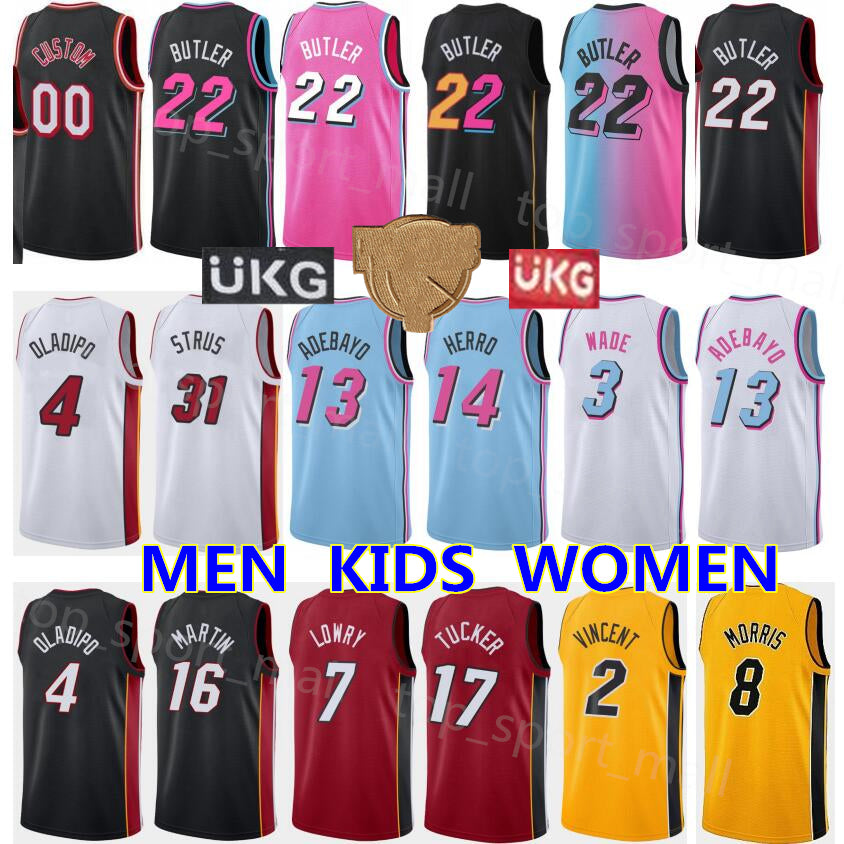 Print Basketball Jerseys Finals Jimmy Butler Dwyane Wade Tyler Herro Bam Adebayo Kyle Lowry Gabe Vincent Max Strus Victor Oladipo Kevin Love Caleb M
