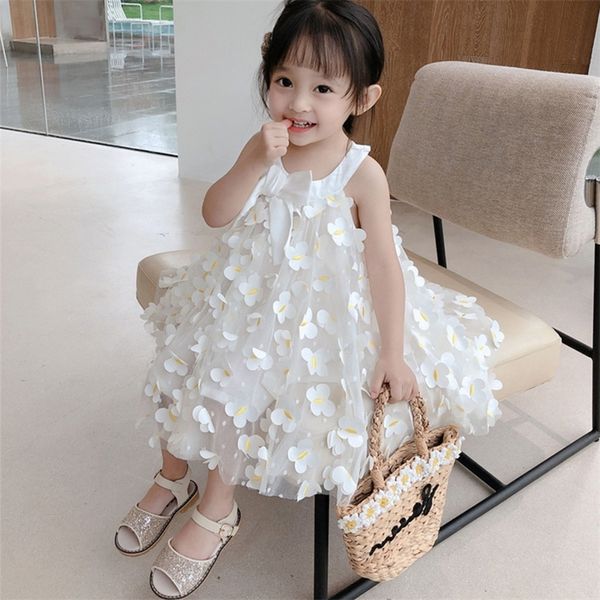 Children Sweet Dress Baby Girls Summer Sleeveless Girls Party Princess Dress Kids Clothing For Party Dresses 1-7 Years 220521
