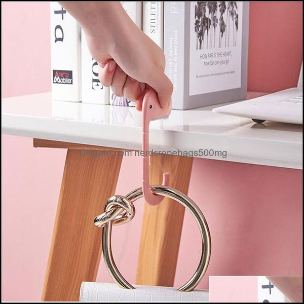 Storage Holders Racks Home Organization Housekee Garden Ring Sier Creative Cute Little Elephant Hanging Bag Hook Schoolbag Desk Side Dormi