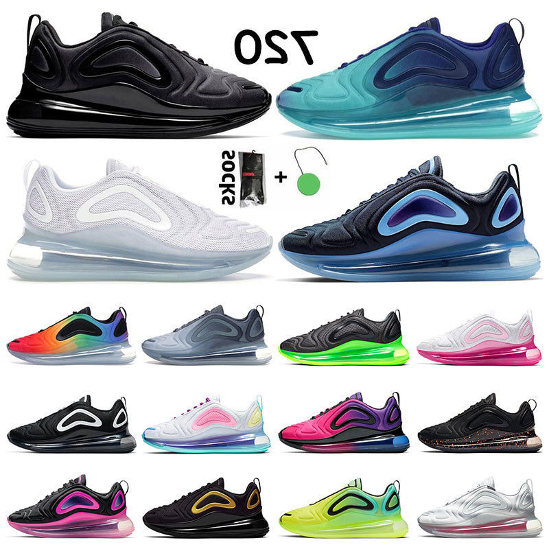 Shoes Mens Sneakers 720 Running Sea Forest White Black Oreo Lava Obsidian Bubble Pack Volt Be True Womens Outdoor Sports Trainers