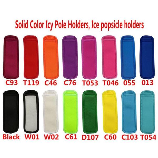 16 colors Antifreezing Popsicles Bags Tools Freezer Icy Pole Popsicle Holders Reusable Neoprene Insulation Ice Pop Sleeves Bag for Kids Summ
