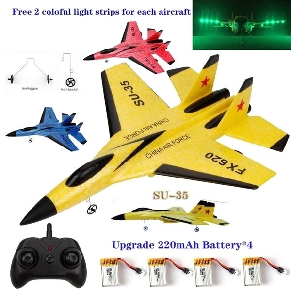 Plane SU35 RC Remote Glider pan R Control Drones Airplanes RTF UAV Xmas Children Gift Assembled Flying Model Toys 220525