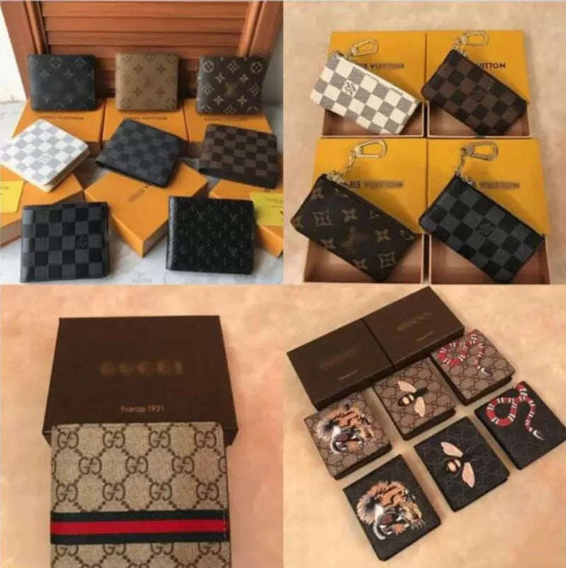 Men Short Wallet Leather black snake Tiger bee Wallets Women Long Style Purse Wallet card Holders with gift box