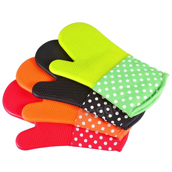 Silicone Anti Scald Glove Microwave Oven High Temperature Resistance Gloves Heat Insulation Ovens Mitts Kitchen Baking Tools Guante Anti Esc
