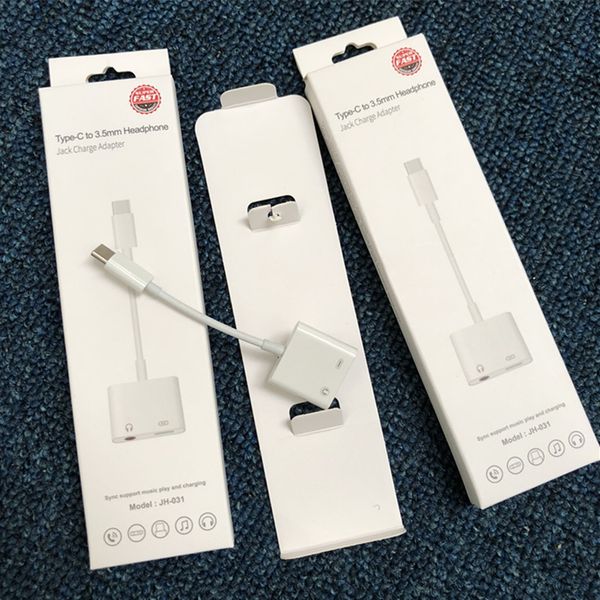 Cell Phone Cables 2ni1 type-C earphone audio&charge adapter with packaging