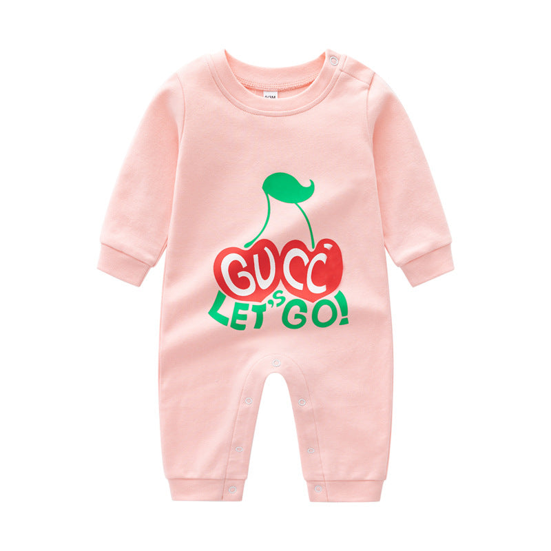 Newborn Kid baby Boys Girls Spring Print Romper Cute Sweet Cotton Jumpsuit Long Sleeve Autumn Fall 0-24M Designer Clothes