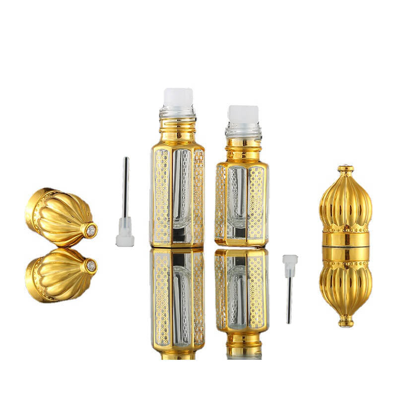 3ml 6ml Attar Arabian Oud Perfume Essential Oil Bottle with Glass Dropper Stick Refillable Cosmetic Containers 12pcs-lot P328