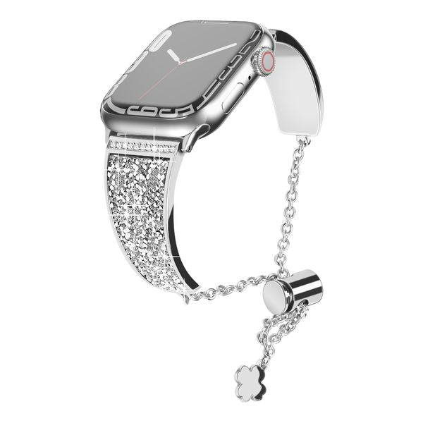 Smartwatch Bracelets For Smart Apple Watch Bands iwatch S7 Strap Series 1 to 7 SE 40MM 45MM Zinc Alloy Wowen Straps with Glittering Crystals