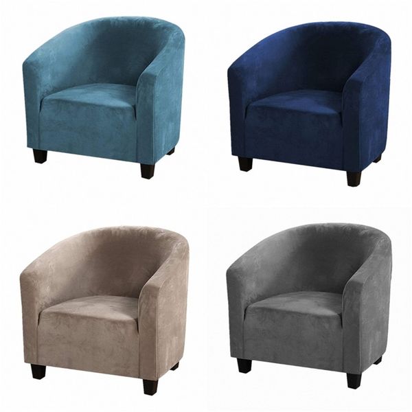 Velvet Tub Sofa Covers Elastic Armchairs Sretch Washable Furniture Protector Slipcover for Living Room Home Decor 220615