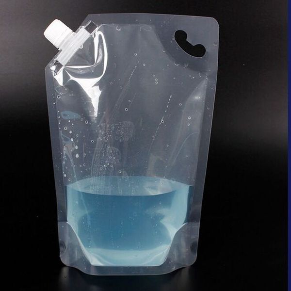 Empty Stand up Plastic Drink Packaging Spout Bag 1000ml Beer Pouch for Juice Milk Water DH9888