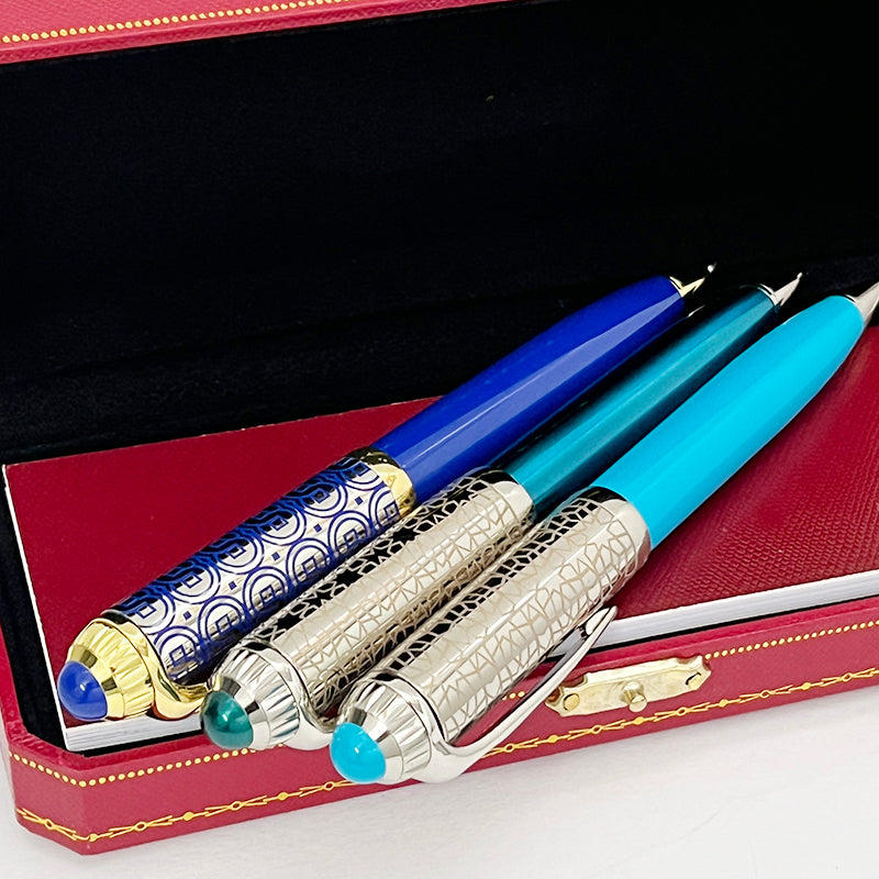 LGP Luxury Pen Blue Stone Ballpoint Pens High Quality Writing Supplies with Red box options