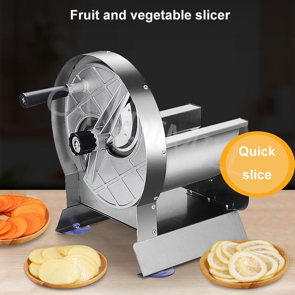 Slicing Machine Stainless Steel Slicer Food Processing Equipment Household Commercial Manual Thickness Adjustable Fruit Vegetable Cutter