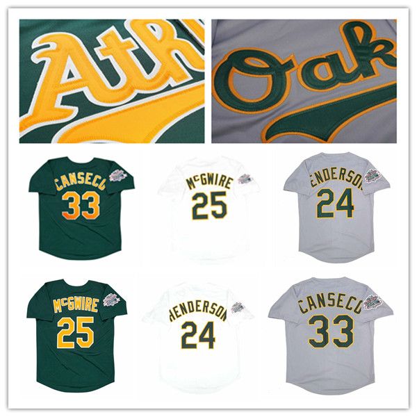Custom 1989 Oakland Retro WS Baseball Jerseys Jose Canseco Rickey Henderson DAVE Mark 25 McGwire Dennis Eckersley CARNEY LANSFORD DAVE STEWA