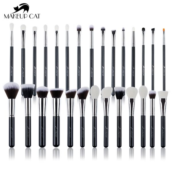 Makeup Cat-Black Makeup brushes set Professional tool Synthetic hair brushes Foundation Powder Contour Eyeshadow make up brushes 220616