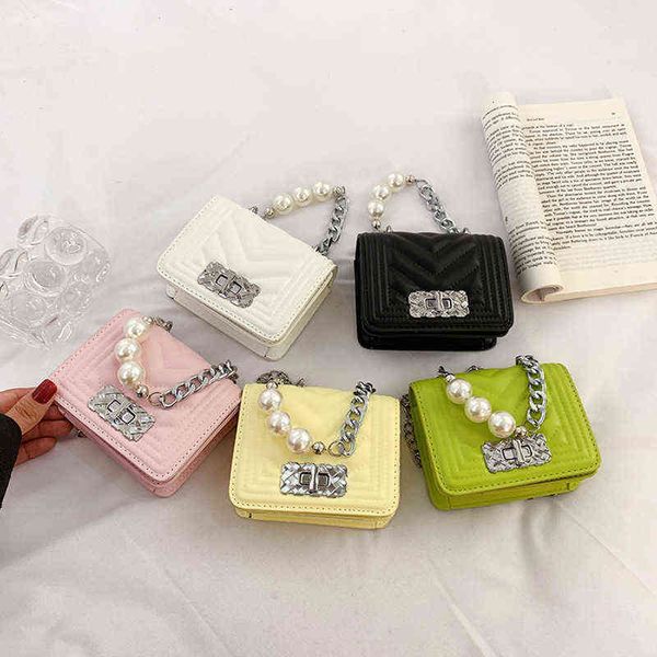 Children&#039;s bag small fragrance pearl handbag women&#039;s chain messenger bag concave lipstick zero wallet
