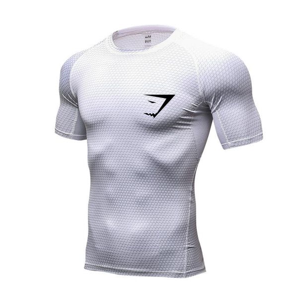 Men&#039;s T-Shirts White T-Shirt Short Sleeve Men&#039;s Fitness Top MMA Training Shirt Summer Sweatshirt Gym Compression Quick Dry Jogging