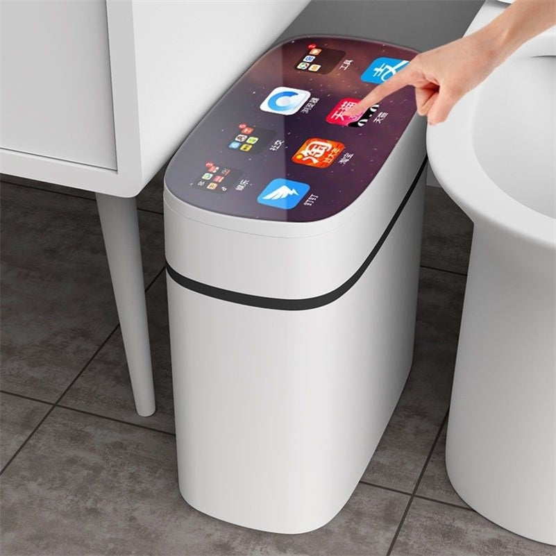Smart Household Net Red with Lid Bathroom Deodorant Bedroom Living Room Cracked Trash Can 220811