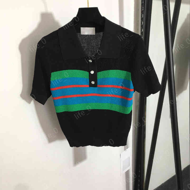 Luxury Womens Knit Tees Designer Top Polo Short Sleeve Knitting Jacket CH High Quality Designer Women Clothing