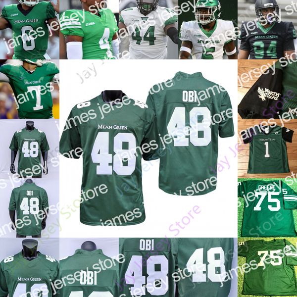 James North Texas UNT Mean Green Football Jersey NCAA College Joe Greene Torrey Shorter Aune Jace Ruder Isaiah Johnson Roderic Burns Jason P