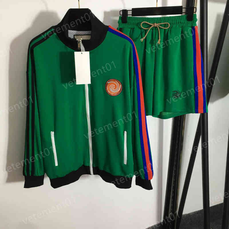 Womens Two Piece Pants Letter Embroidered Stand Collar Cardigan Zip Jacket And Casual Shorts 2 Piece Sets Luxury High Quality Designer Tracksuits Fo