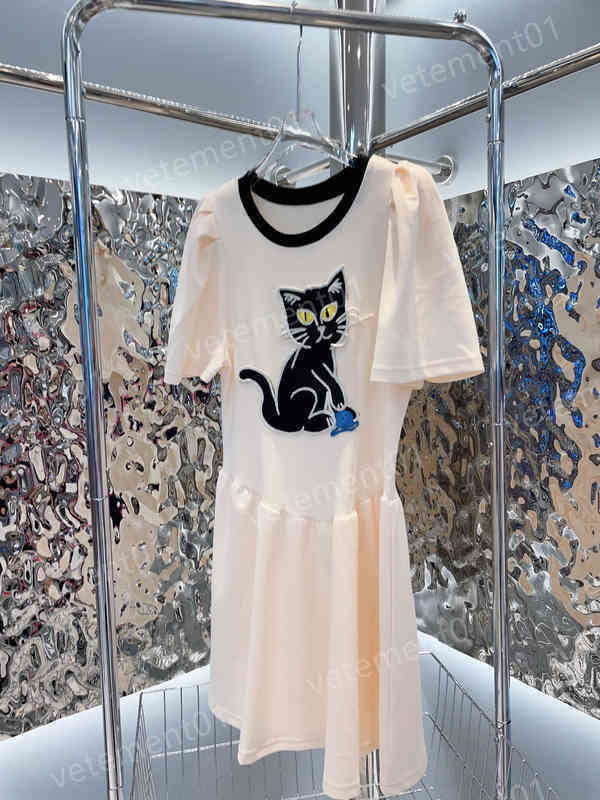 Designer Women Dresses Fashion Brand Cartoon Figure Print Round Neck Short Sleeve Polo Dress Luxury Summer Womens Party Dresses 0912