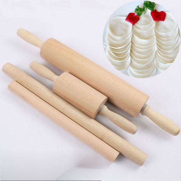 professional wood rolling pin for baking smooth tapered design for fondant pie crust cookie pastry dough roller DH98