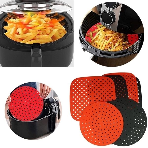 Air Fryer Nonstick Baking Mat Cake Grilled Saucer Silicone Mat kitchen Accessories Pastry Tools Accessories Bakeware Oil Mats 220815