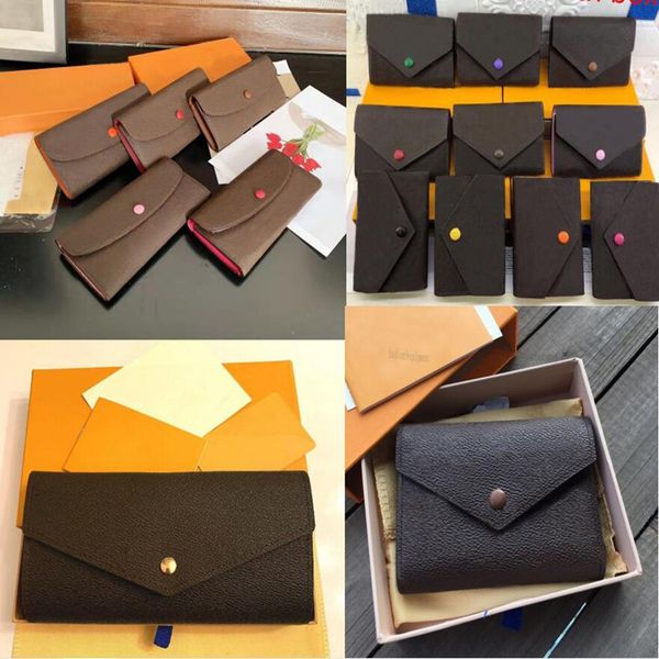 Top quality real leather women wallets Long short purses luxury multicolor Lady wallet Card holder Holders zipper pocket designer woman Bags