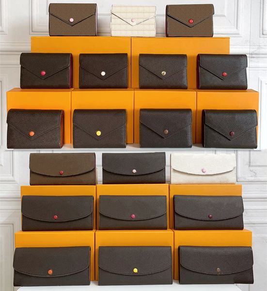 Top quality women purses real leather multicolor short wallet With box Card holder Holders single classic zipper pocket long purse wallets C