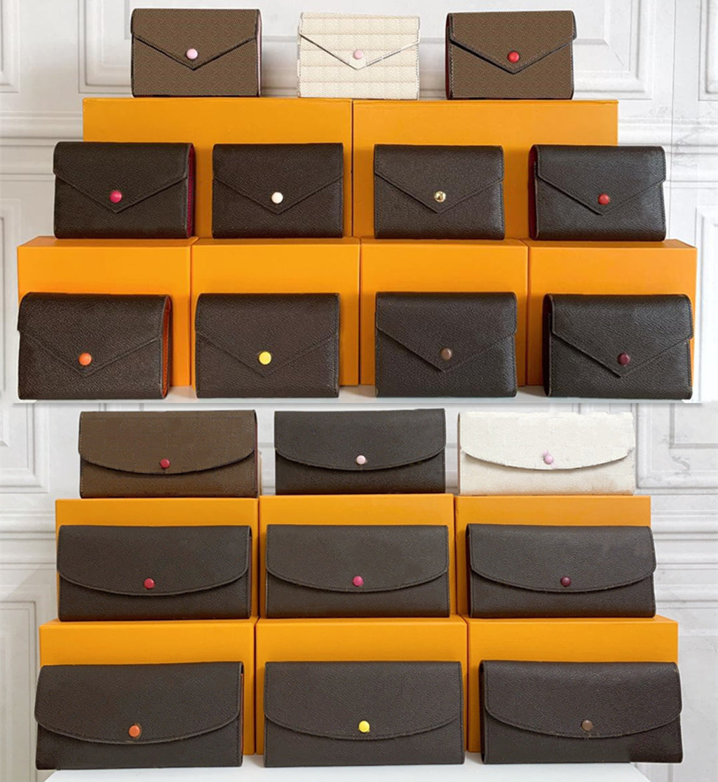 Top quality women purses real leather multicolor short wallet With box Card holder Holders single classic zipper pocket long purse wallets Can custo