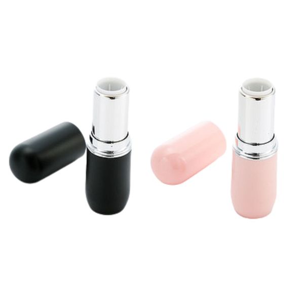 Empty Packing Bottle New Products 12.1mm Calibre Round Shape Black White Color DIY Lipstick Tube Refillable Cosmetic Portable Packaging Cont