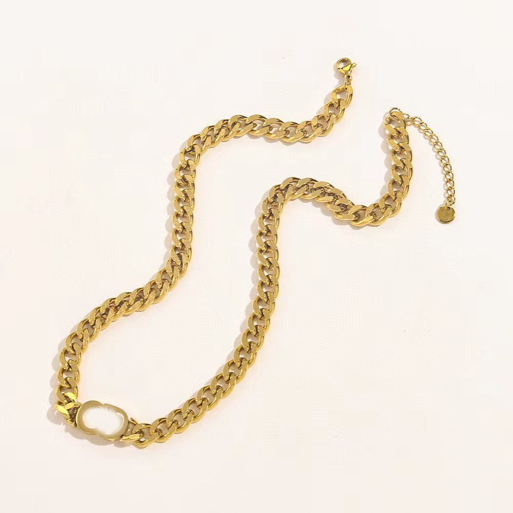 Womens gold Choker necklaces luxury designer Letter pendants necklace women 18K Golden Plated classic chain letter jewelry gift initial chokers brac