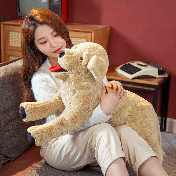 Pc Cm Big Size Simulation Labrador Dog Toys Kawaii Animal Dolls Filled Soft Pillow Birthday Gifts For Children Girl Boys J220704