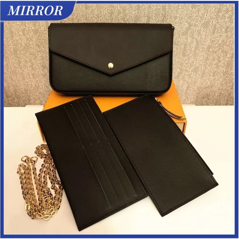 MIRROR 3pcs set Bag Women Classic Luxury designer handbag Pochette Felicie Bags Genuine Leather Handbags Shoulder handbag Clutch Tote Messenger Shop