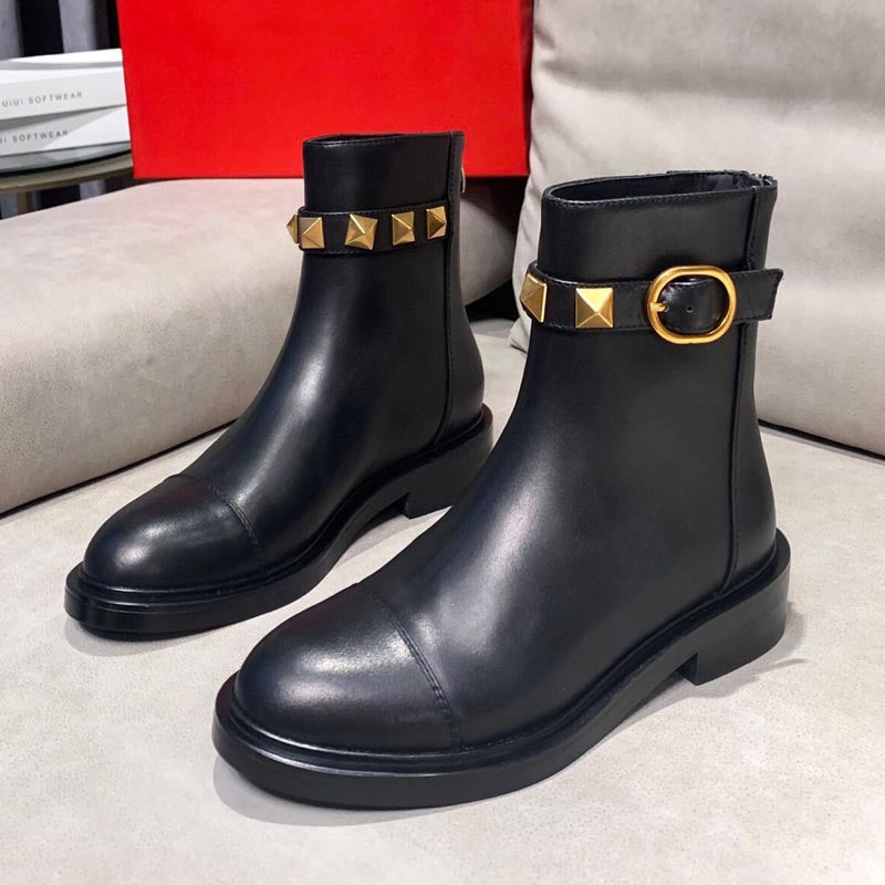 Leather high-quality Martin women&#039;s short boots autumn and winter single boot thick heel leather casual trend all-match office bootss