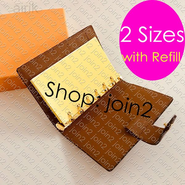 Wallets & Holders R20105 MEDIUM SMALL RING AGENDA COVER Fashion Planner Notebook Key Credit Card Holder Case Passport Cle Wallet