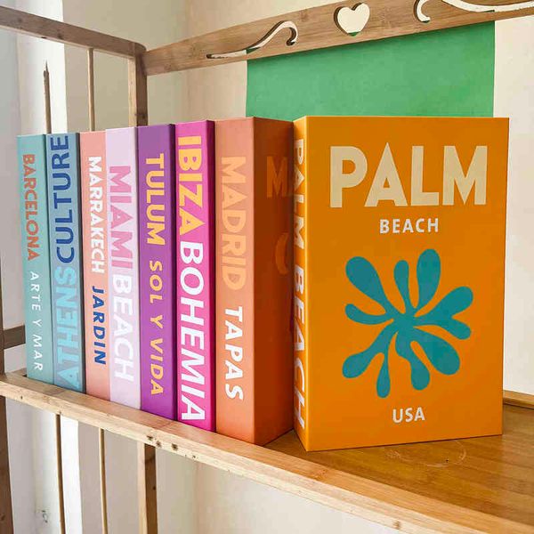 Vacation Style Fake Book Coffee Table Book Box Colorful Designer Decoration Books Study Shelf Props Books Living Room Decoration L220711