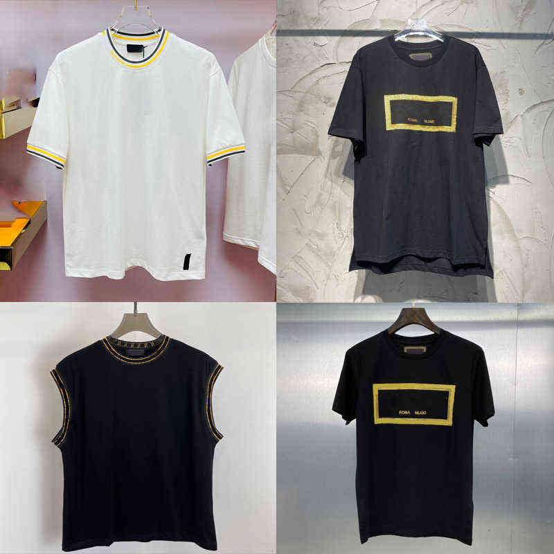 fendance women men t shirts high quality embroidered mens designer womens tshirt tee short sleeve famous fendace F x la medusa roma